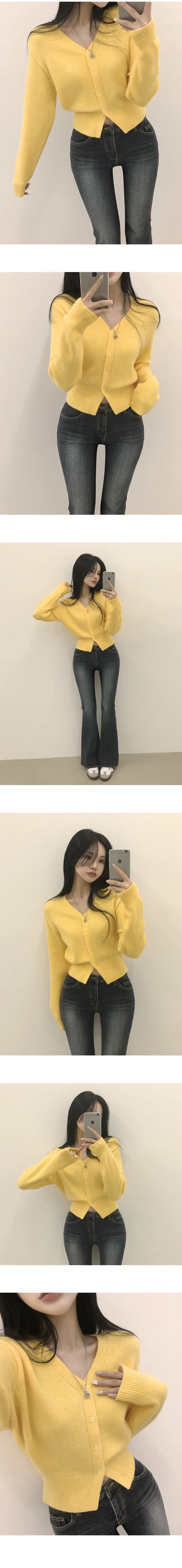 [고퀄,캐시울🤍/색감맛집] 허리잘록~ 여리핏, 부드러운 캐시 울 브이넥 크롭 니트가디건 (9color) 상세 이미지 4