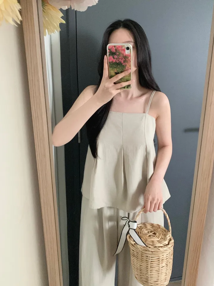 주아 린넨 뷔스티에 팬츠 세트 상세 이미지 4