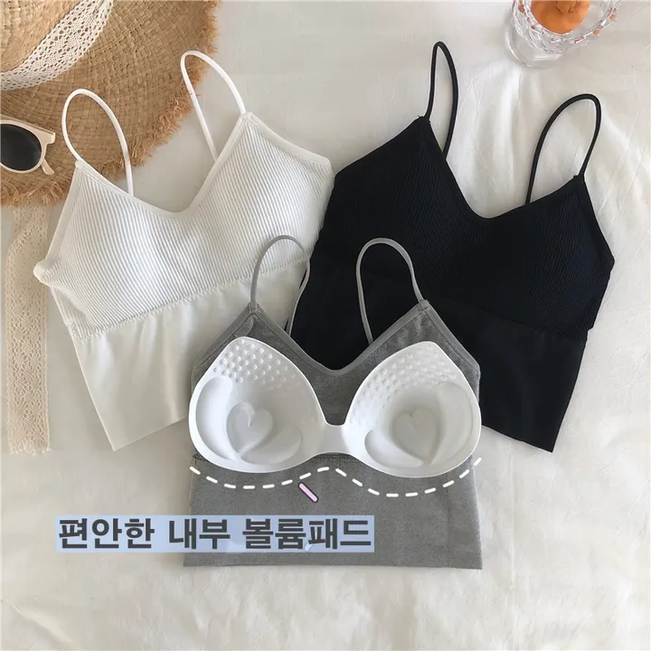 쫀쫀 골지 슬림 끈나시 브라탑 상세 이미지 8