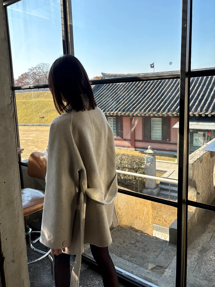 [프리미엄 퀄리티/국내제작]메리노울 90 로로 숄카라 하프 핸드메이드코트 상세 이미지 23