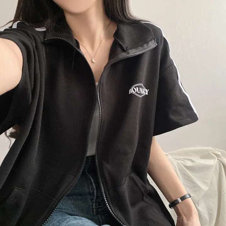 봄여름*[편안한/넉넉핏!] 져지 스포티 바운더리 오버핏 아노락 반팔 투웨이 집업 3color 상세 이미지 18