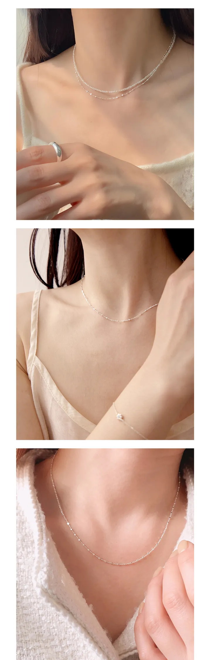 [당일/실버] 제작 사각실버볼 체인 은목걸이 PUR NECKLACE 상세 이미지 5