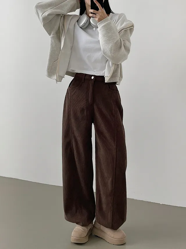 [한파대비/3기장~2XL!] 스냅버튼 융기모 코듀로이 골덴 폴딩 와이드팬츠 4color 상세 이미지 23