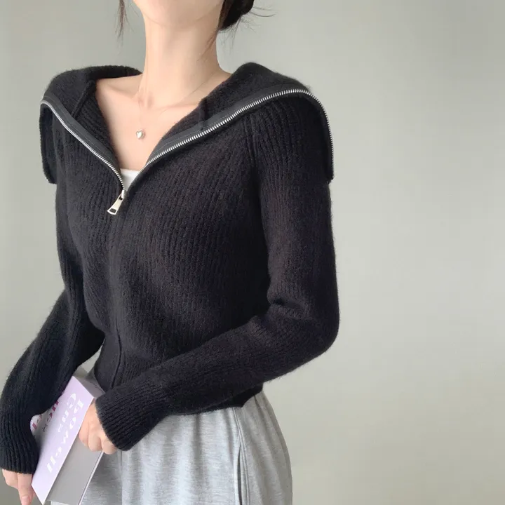 [예쁜색감💗/포근부들] 반디 하찌 하이넥 골지 크롭 벌룬 집업 니트 가디건 상세 이미지 39