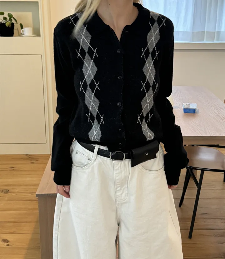 콜리 아가일 카라 가디건 상세 이미지 4
