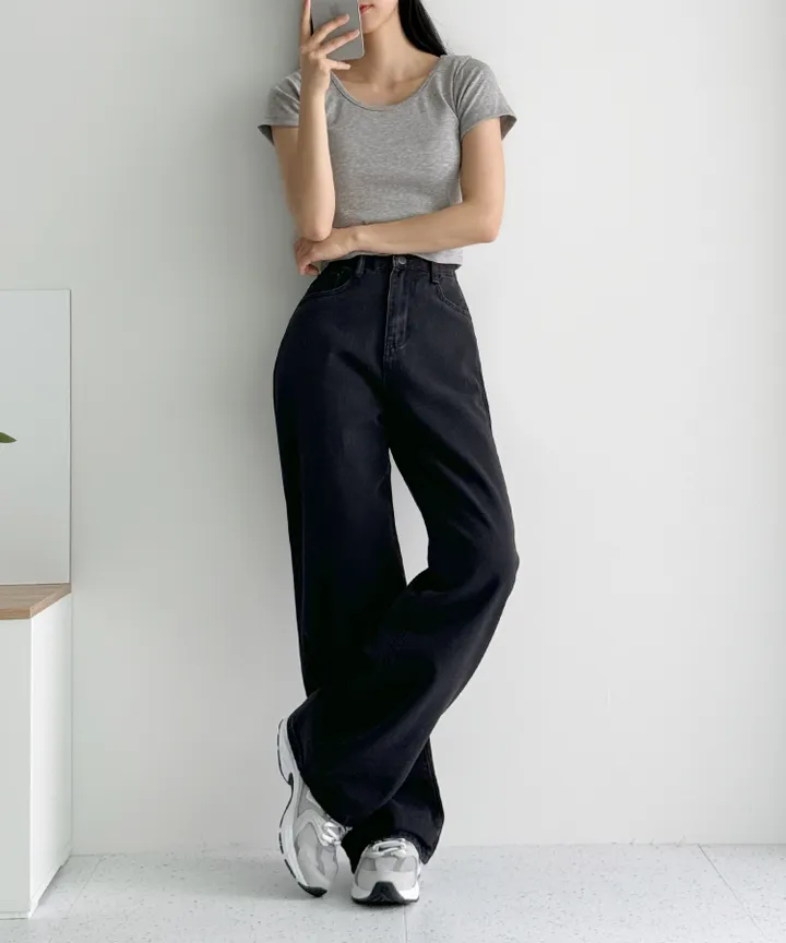 [3단기장/~2XL/6color/핫아이템]노수선와이드기획데님팬츠 상세 이미지 84