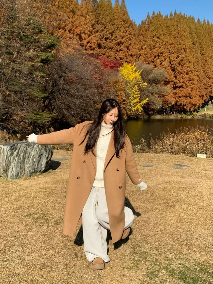 [울 100%/ 핸드메이드] 일렌 울 모 롱 코트  키작녀 카라 버튼 베이지 그레이 블랙 상세 이미지 26