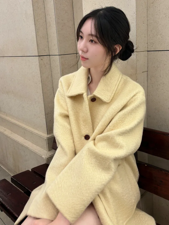 얼리버드 세일!![3COLOR/알파카8 모헤어12] 버터 모헤어 하프 핸드메이드코트 상세 이미지 35