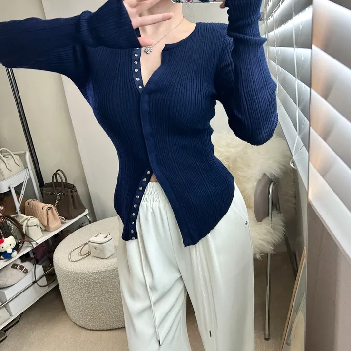 (강추)쫀쫀 슬림 골지 똑딱이 가디건 -3color / 3부팬츠 반바지 치마바지 데님 청바지 원피스 후드 맨투맨 상세 이미지 34