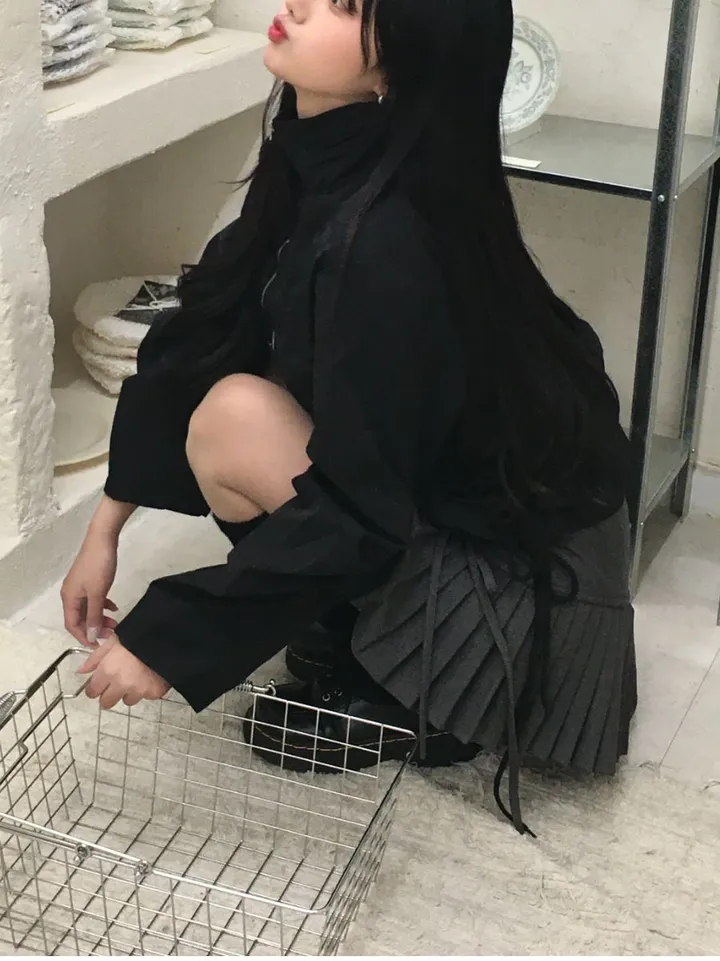[인기상품💛/봄신상] 하이넥 빈티지 클라우드 셔링 리본 바람막이 상세 이미지 29