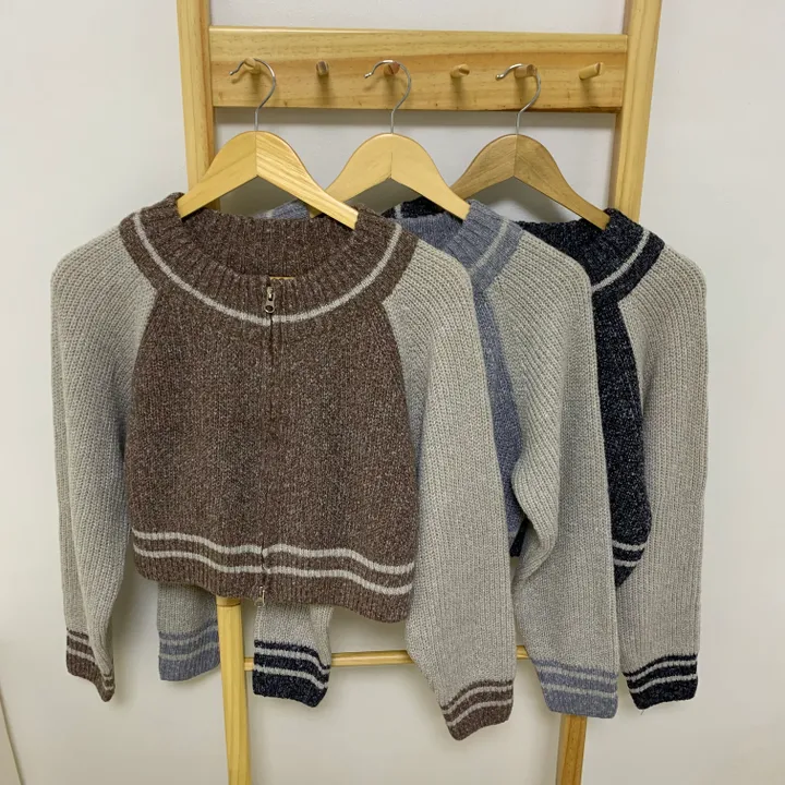 bori two way raglan crop Knit zip-up (3color) 상세 이미지 15