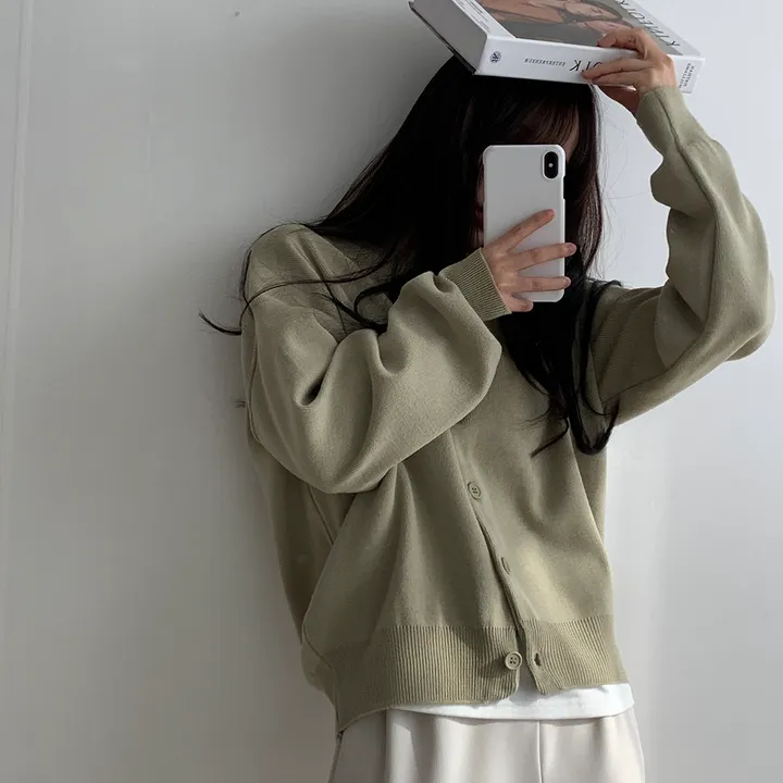 [ 데일리/무려~12컬러 ] 가을 겨울 포포 도톰 라운드 가디건 상세 이미지 25