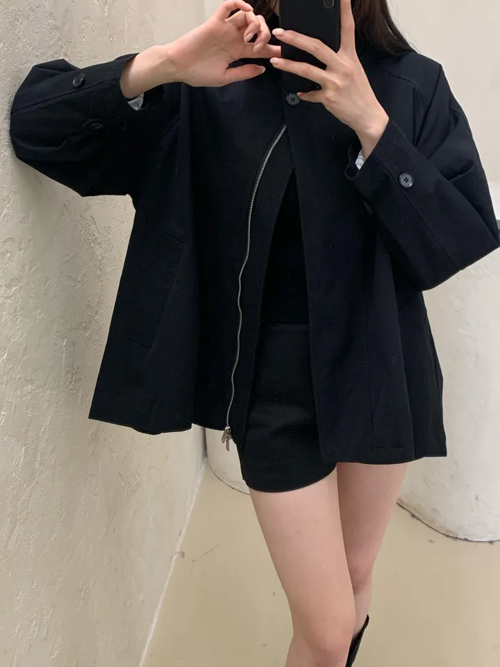 케이프 하프 트렌치코트 야상 자켓 상세 이미지 9