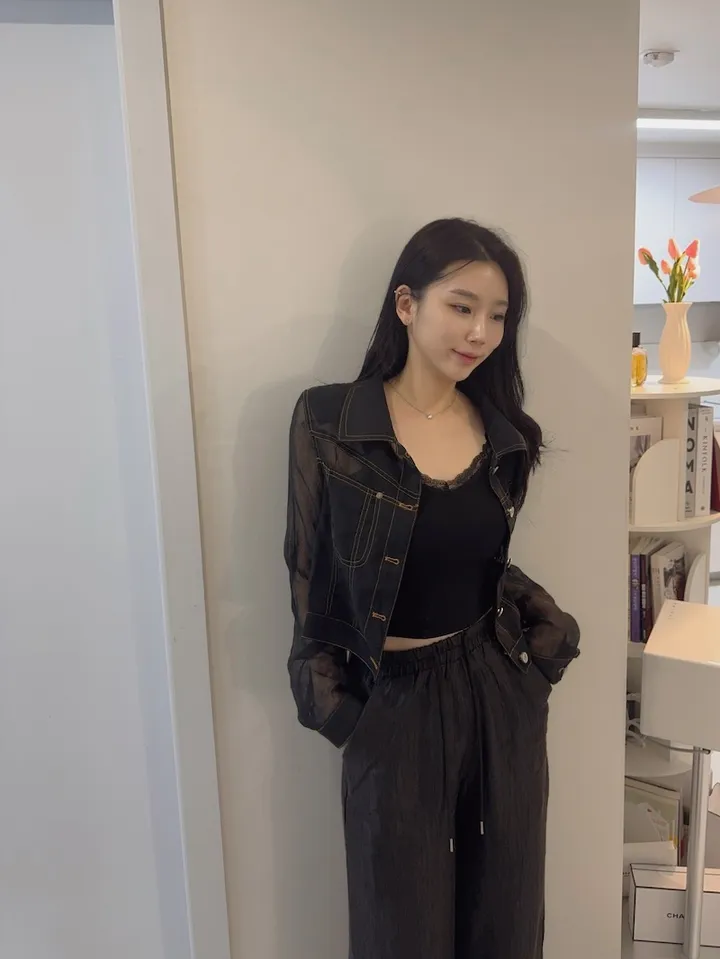 ⚡️블랙 당일⚡️스티치 시스루 썸머 자켓 상세 이미지 18