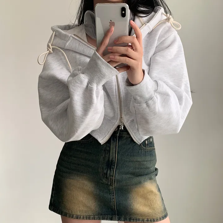[완전인기✨/백염컬러 당일출고!] 자체제작 크치Made 꿈에 나온 핏, 투웨이 양기모 크롭 후드집업 ver 아우터 자켓 - zipup 상세 이미지 151