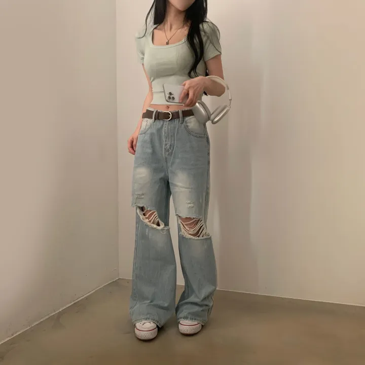 [파스텔🤍/MADE] 보장된핏, 옆셔링 스퀘어넥 반팔 크롭티셔츠 - 8color 상세 이미지 48