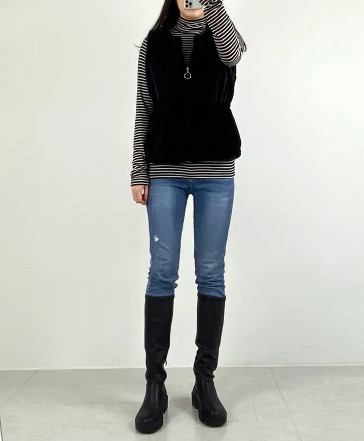 부드러운 페이크퍼 밍크 털조끼 퍼베스트 상세 이미지 6