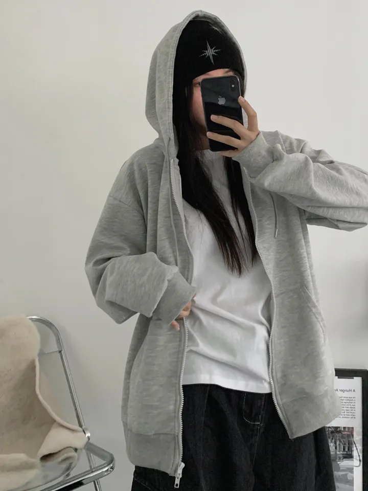 [UNISEX🖤/2사이즈선택(추가금x) 교복템,퀄보장🖤 투웨이집업 오버핏 기본 데일리 후드집업 남녀공용 커플템] 올데이투웨이후드집업 상세 이미지 33