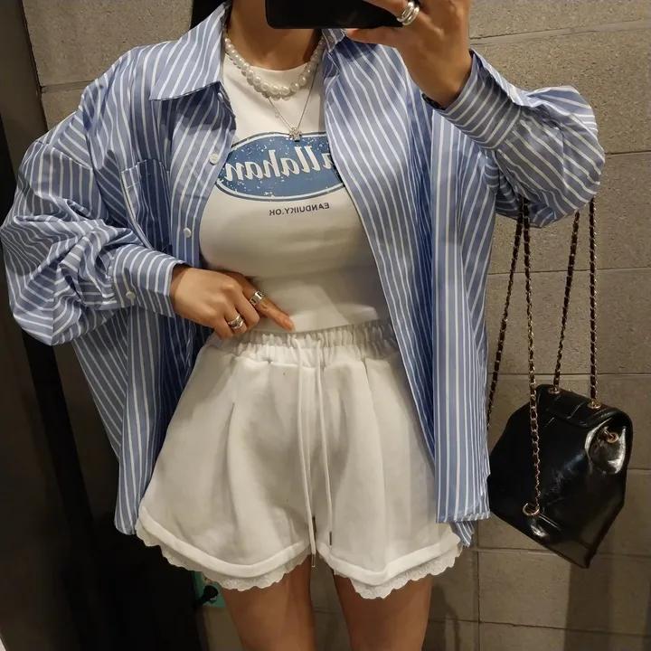 레이스 핀턱반바지(3단쭈리) 상세 이미지 7