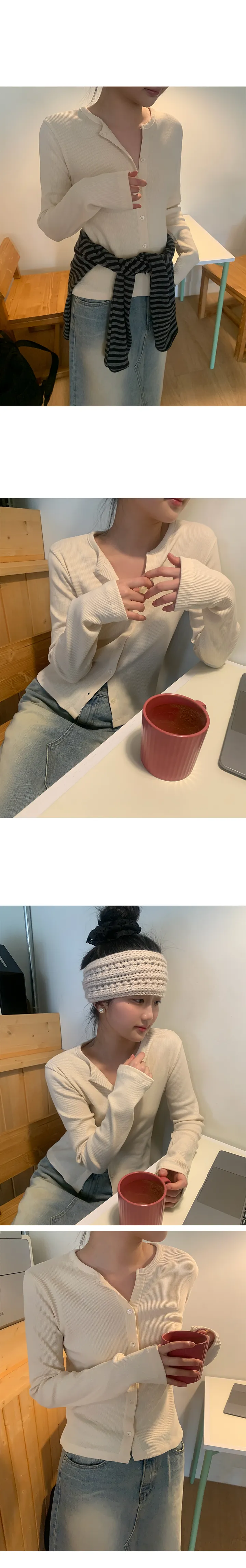 [인기폭주❤] 타우미 스판 찰랑 골지 가디건 티셔츠 상세 이미지 5