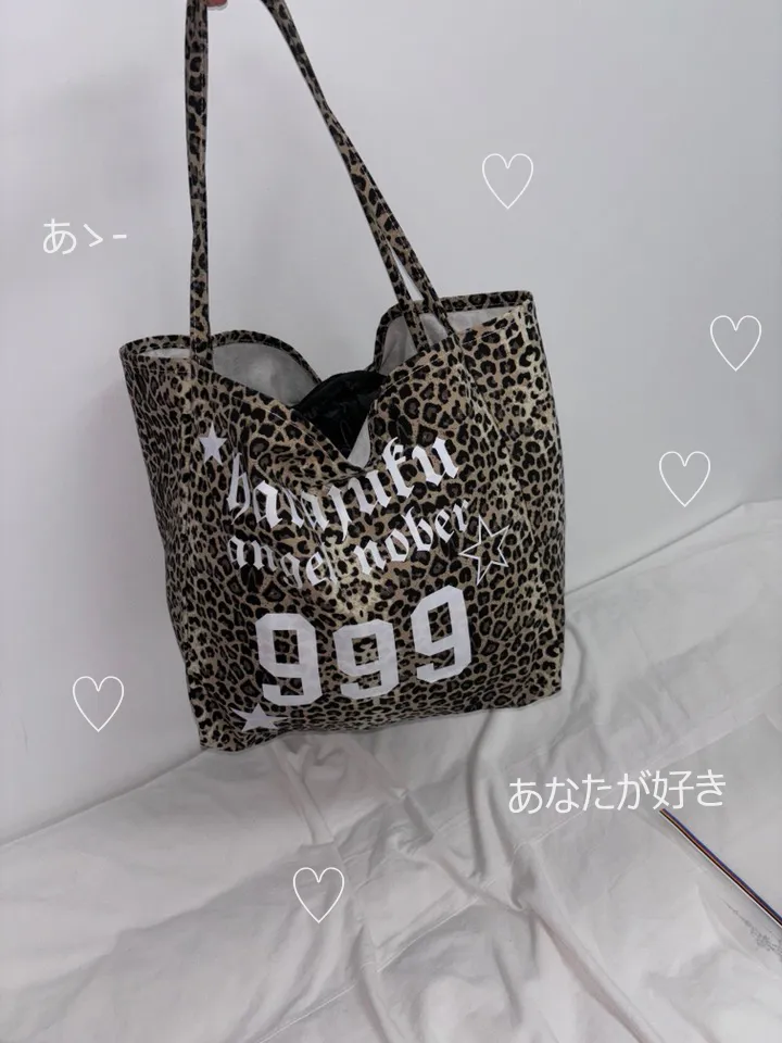 MADE / Harajuku Angel Big Bag / Y2K 갸루 빈티지 레오파드 보부상가방 레터링백 숄더백 빅백 헬스가방 여행가방 상세 이미지 2