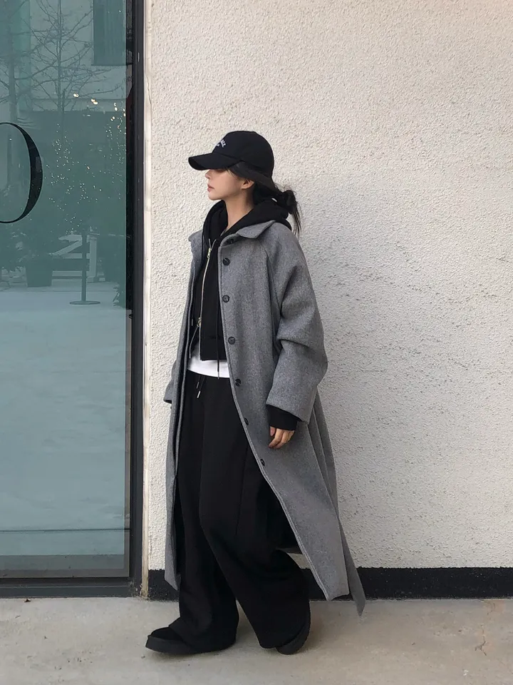 [백화점퀄리티!핏보장🖤]국내제작 탄탄 오버핏 허리끈 싱글 롱코트 4color 상세 이미지 33