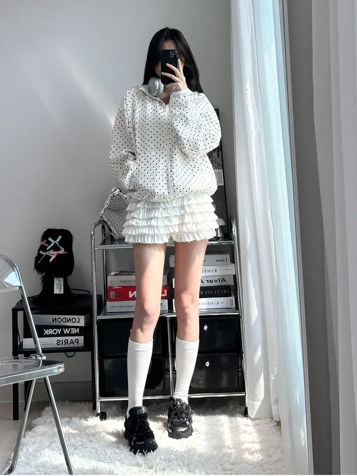 💝인기아우터💝주문폭주[봄아우터] 엔티JP 엠보 도트 후드 집업 /떙땡이/바람막이/봄/여름/아우터/얇은집업 - 2color 상세 이미지 40