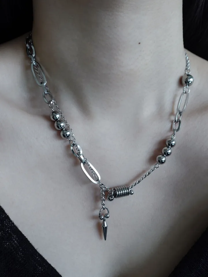 [써지컬] pierce drop necklace | 피어싱 볼 드롭 목걸이 상세 이미지 9