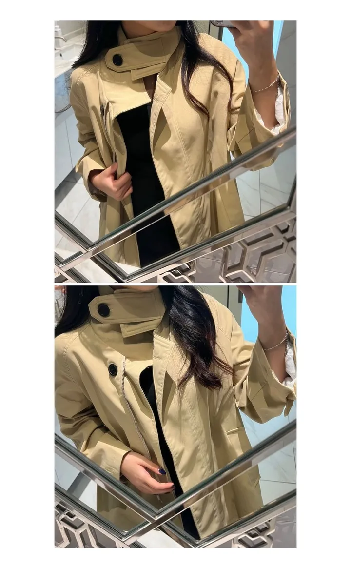 [봄 가을 필수🍂] 숏 케이프 트렌치 하프코트 2color 상세 이미지 18