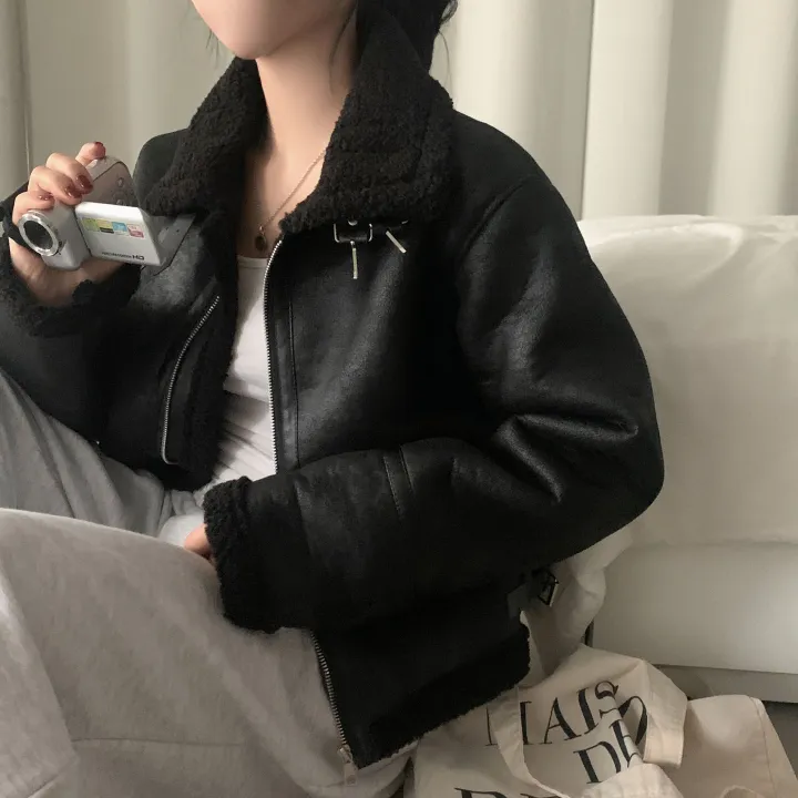 [이번주최저가!/🤎루즈핏] 샌드 양털 하이넥 크롭 무스탕 숏자켓 - 2color 상세 이미지 20