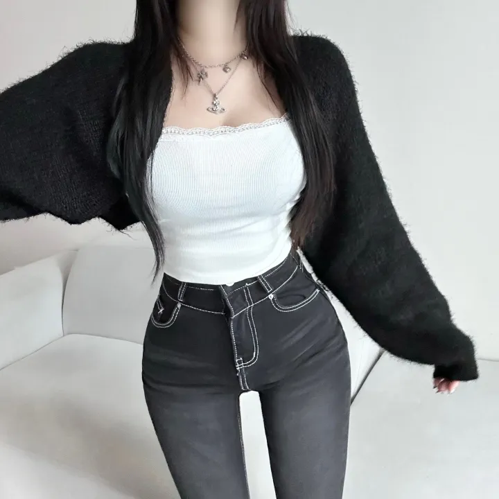 [필수소장/여리힙/앙고라]1061. 솔 앙고라 크롭 볼레로 가디건 가을가디건 볼레로가디건 앙고라가디건 겨울가디건 크롭가디건 데일리템 데일리 가디건 긴팔 섹시글램 여리힙 발레코어 상세 이미지 18