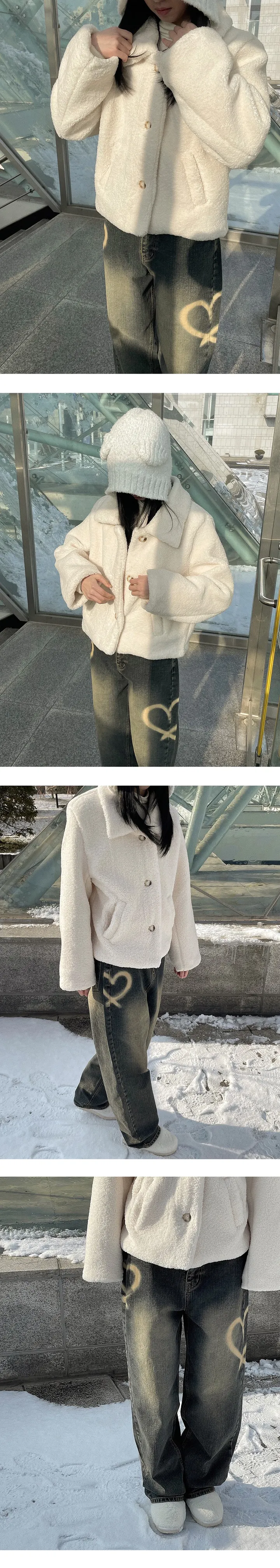 [요청재진행!🖤]포비 양털 누빔 퍼 자켓 상세 이미지 11
