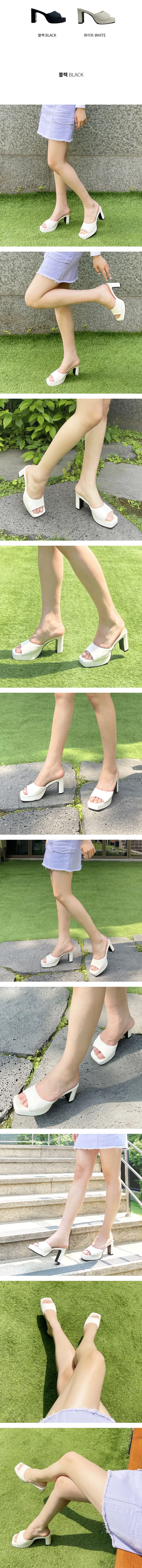 [당일출고/자체제작] 9cm UP!! 가볍고 부드러운 가죽 뮬 샌들 힐 SK-1011 NEW 상세 이미지 2