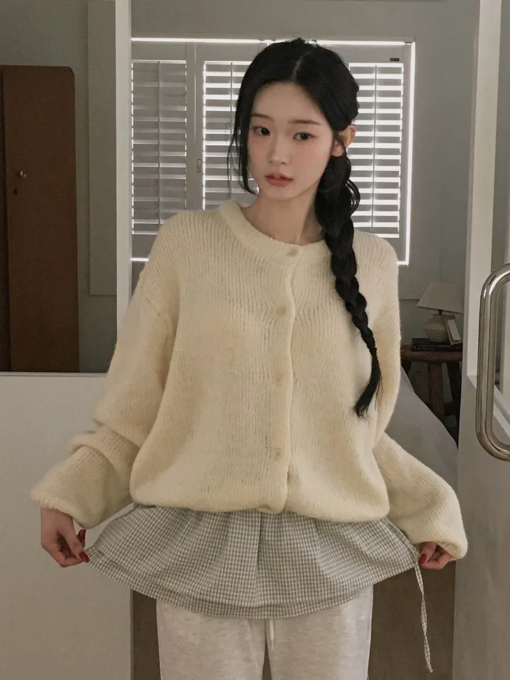 [울함유] 러버블 루즈핏 라운드넥 긴팔 가디건 4colors 상세 이미지 22