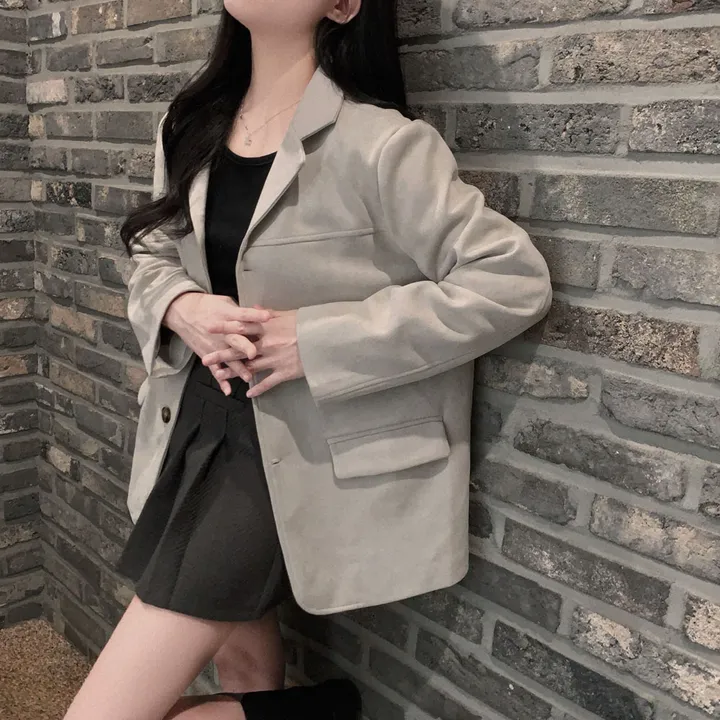 [갓성비!]차분한 감성,스웨이드 루즈핏 하프 카라 자켓 상세 이미지 20
