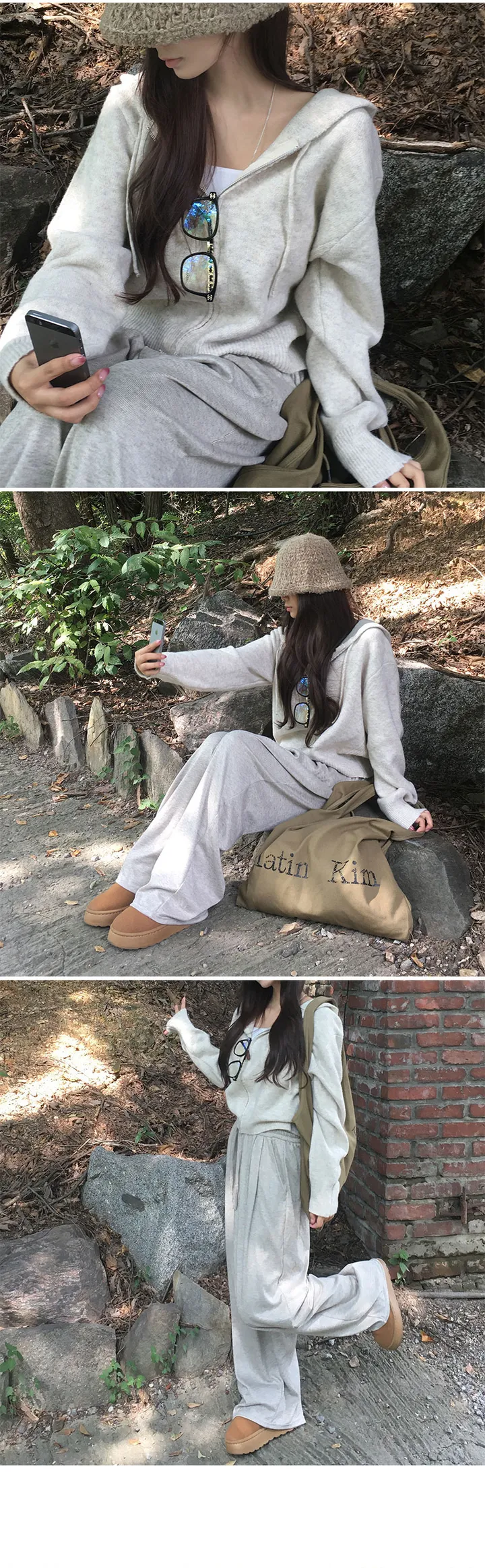 [데일리/기본필수!] 몬드 루즈핏 니트 후드집업 니트후드 니트집업 상세 이미지 10