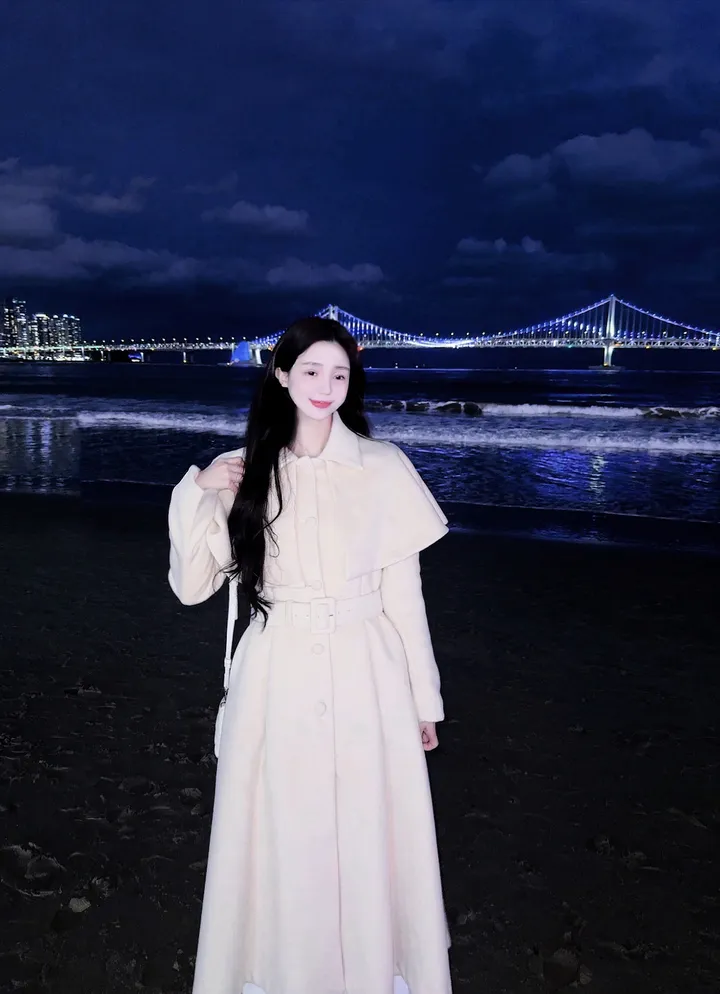 [빠른배송💗/기획특가💗] 벨 블랑쉬 케이프 스노우 아이보리 벨트 플레어 롱 코트 (high quality - 아이,핑크 고퀄리티 겨울 한겨울 방한 연말룩 페이크퍼 에코퍼) 상세 이미지 11