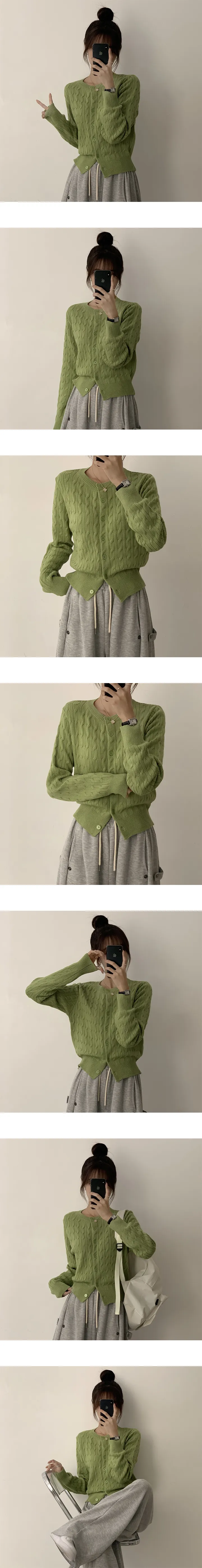 [슬림핏/인생 꽈배기] 가을 꽈배기 가디건의 정석, 라운드 가을 베이직 기본 긴팔 가디건 Y2K 아우터 8color 상세 이미지 11