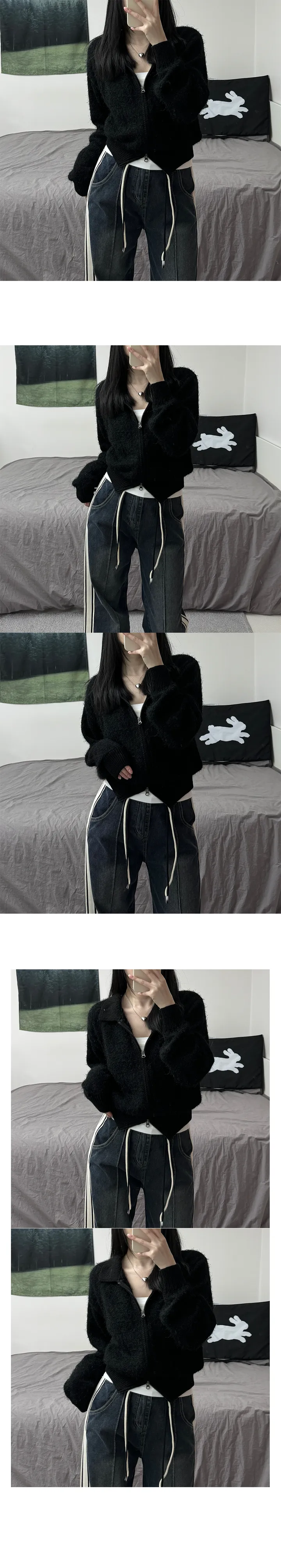 Angora Two Way Cara Zip-Up 앙고라 투웨이 카라 집업 상세 이미지 3