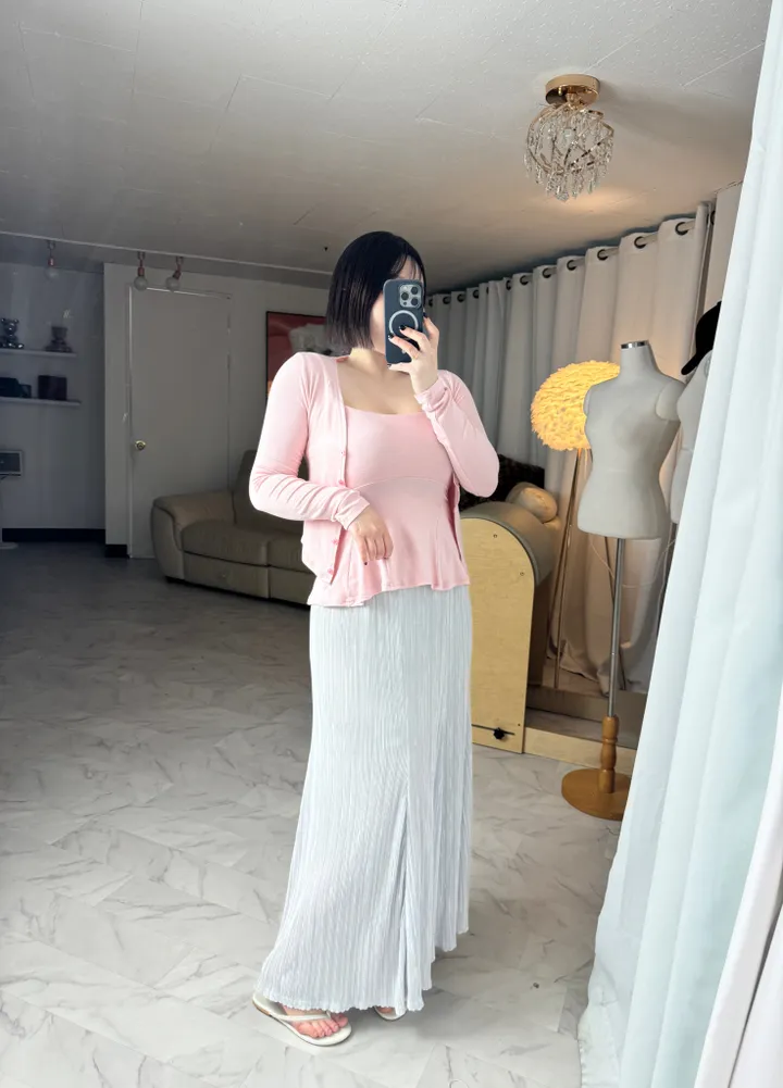 플레어 나시 가디건 투피스 세트 상세 이미지 22
