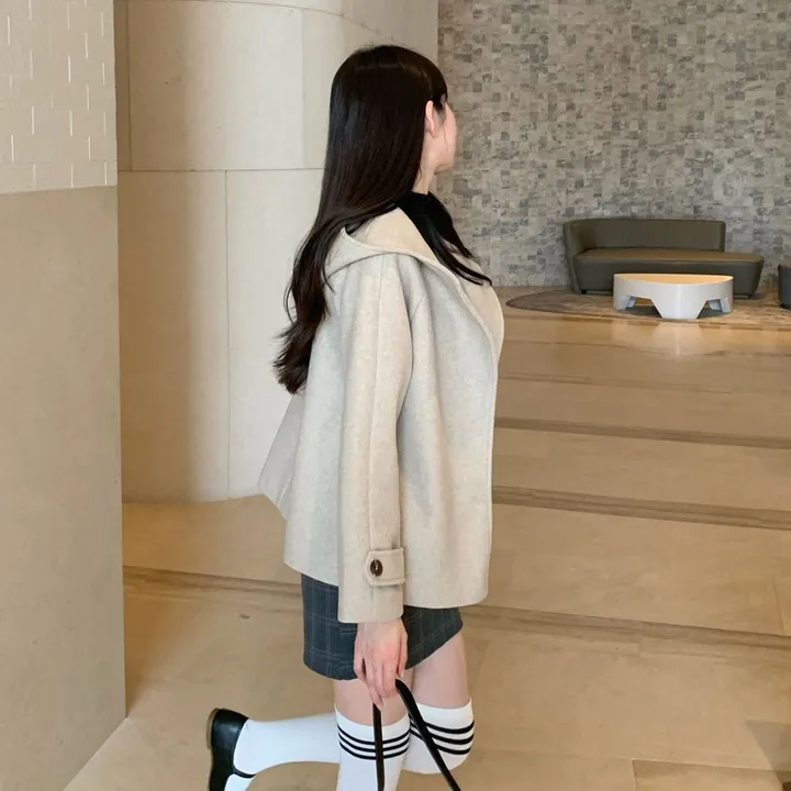 [겨울신상✨] 후드 숏코트 / 코트 후드코트 떡볶이코트 겨울코트 겨울자켓 핸드메이드 코트 숏코트 퍼코트 모직코트 울코트 연말룩 벨트코트 밍크코트 롱패딩 숏패딩 코듀로이 기모 케이프코트 망토코트 숄코트 무스탕 퍼자켓 더블코트 하프코트 기모 후드롱코트 겨울 상세 이미지 37