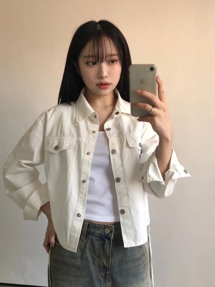 버튼 사이드 셔링 스트링 셔츠 자켓 상세 이미지 4
