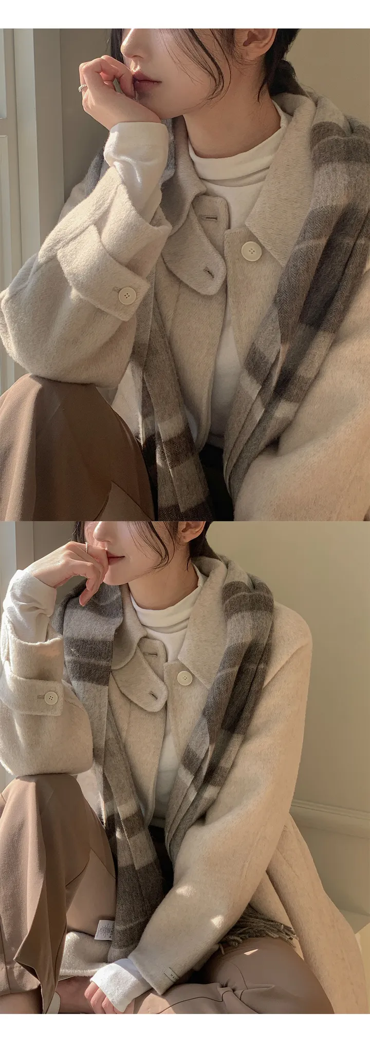 [자체제작/3천장돌파/S-L]마벨 프리미엄 히든단작 울 핸드메이드 하프 코트 상세 이미지 56