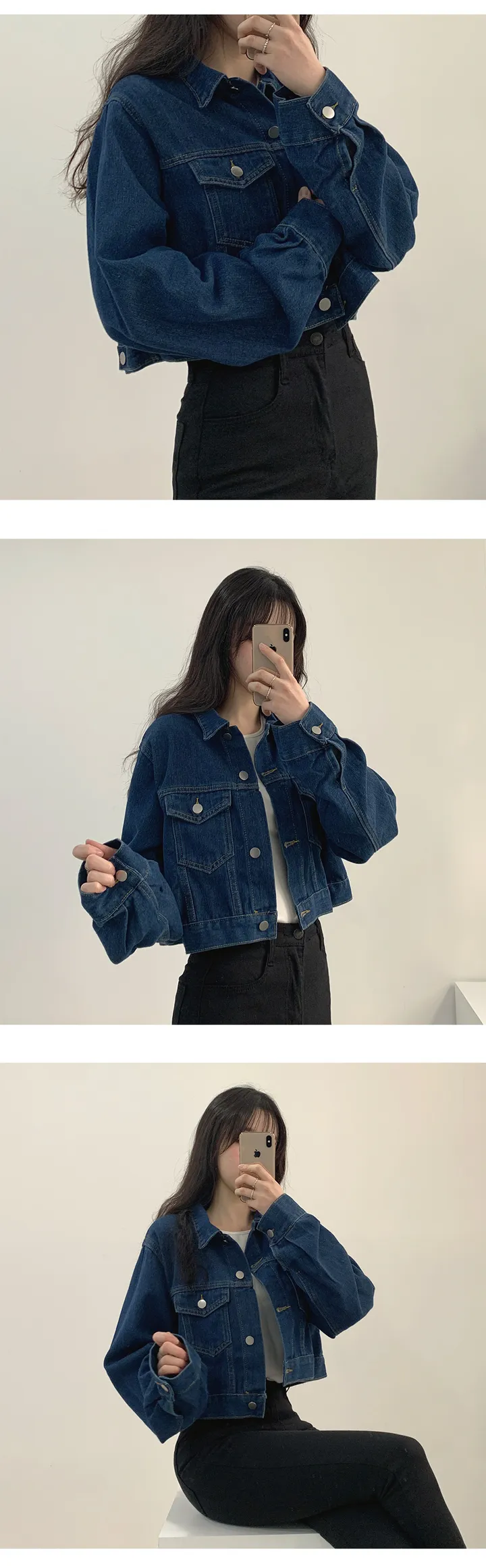 📌최저가 여깁니다! 데일리템은 미리 쟁여두어요!  [간절기필수/기본템] 스탠다드 크롭 데님 청자켓  2color 상세 이미지 9