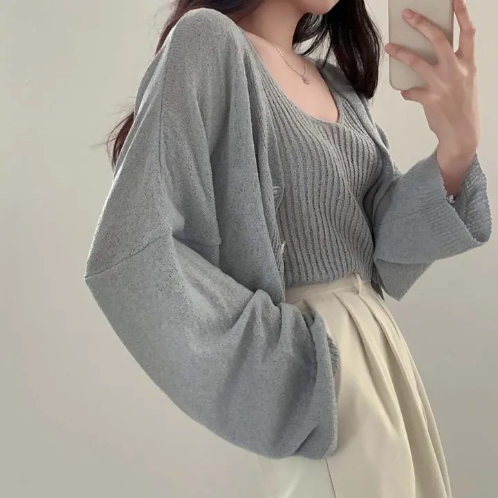 [✨SET가격/3천장 돌파!✨]피부에 달라붙지 않는, 부클 가디건+나시 투피스 세트 상세 이미지 47