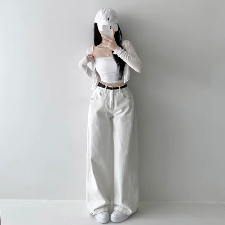 [스냅핀턱🖤/기장선택/핏보장/컬러 추가!] 스노우 4계절 폴딩 사이드 핀턱 하이웨스트 롱와이드 팬츠 히든밴딩 밑단 스냅 비조 버튼 코튼 면바지 와이드 조거 바지 키작녀 키큰녀 상세 이미지 9