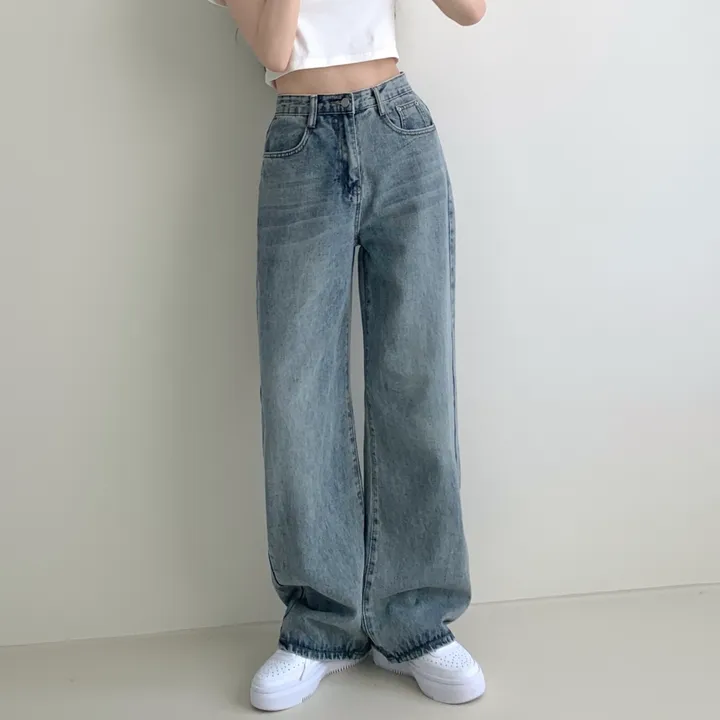 ["인생"데님🖤/기장선택/~XL] 올데이 하이웨스트 캣브러쉬 워싱 데님 와이드 팬츠 바지 키작녀 키큰녀 빅사이즈 청바지 상세 이미지 14