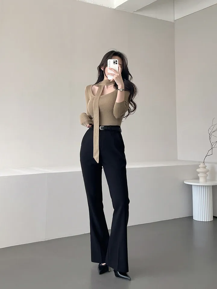 [만능코디템/히든밴딩🖤] 가나다란 엣지 3단 기장 오피스룩 쫀쫀 스판 하이웨스트 부츠컷 슬랙스 5color 상세 이미지 18