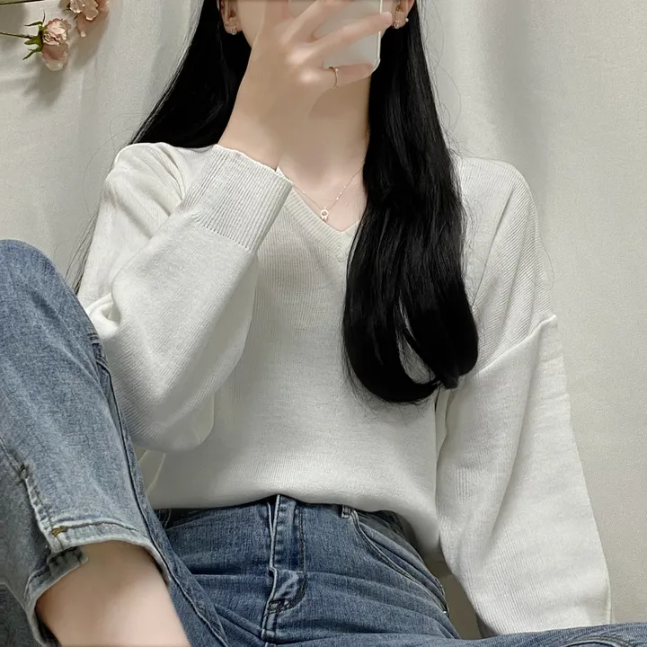 [1000장돌파💛/니트맛집/] V넥 베이직 기본 니트 10color 상세 이미지 12