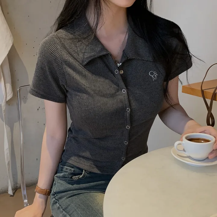 [드디어반팔출시!!/아이보리 당일출고🎉] 자체제작 #크치Made 반팔 ver. 웨하스 슬림핏 카라 골지 반팔 니트 가디건 - cd 상세 이미지 23